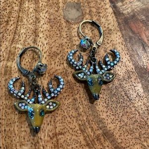 Betsey Johnson deer earrings-dark forest collec.